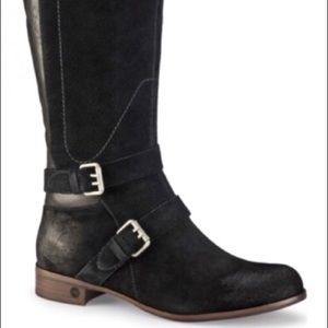 UGG black and suede riding boot